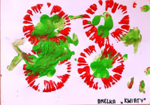 Praca plastyczna Amelki- "Jesienne kwiaty"